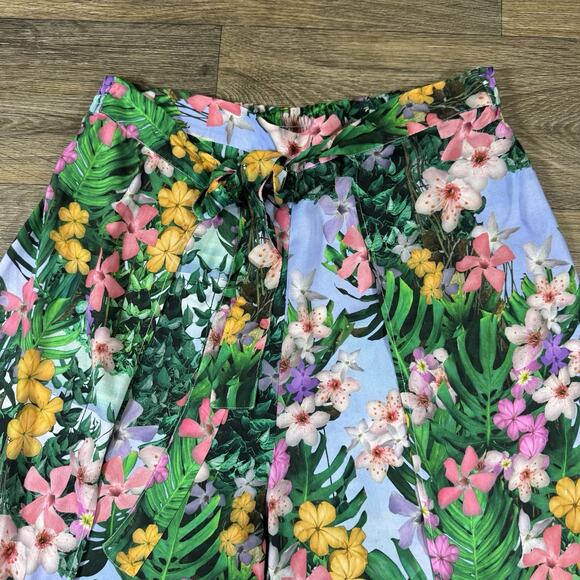 Desigual Boho Floral Wide Leg Pants Tie Waist Sz XL Viscose - Picture 4 of 15